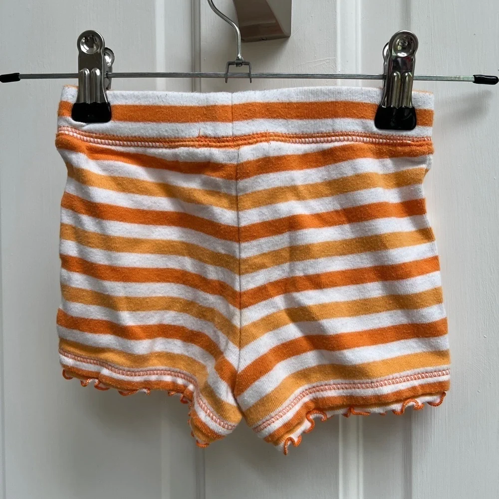 The Children’s Place 18M White and Orange Stripe Stretch Girl’s Shorts